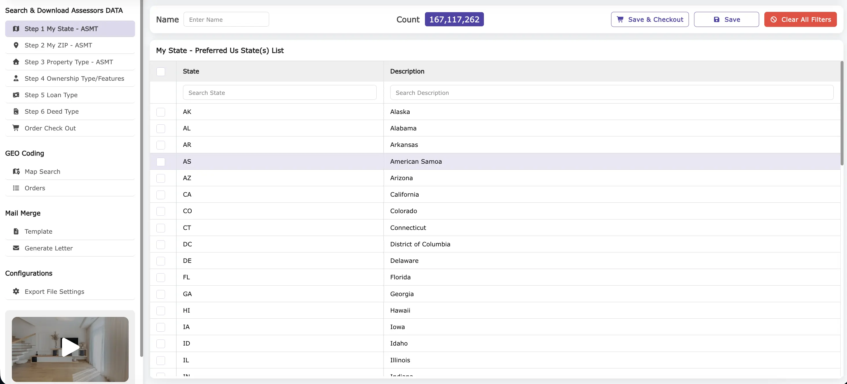 Assessors Data My States