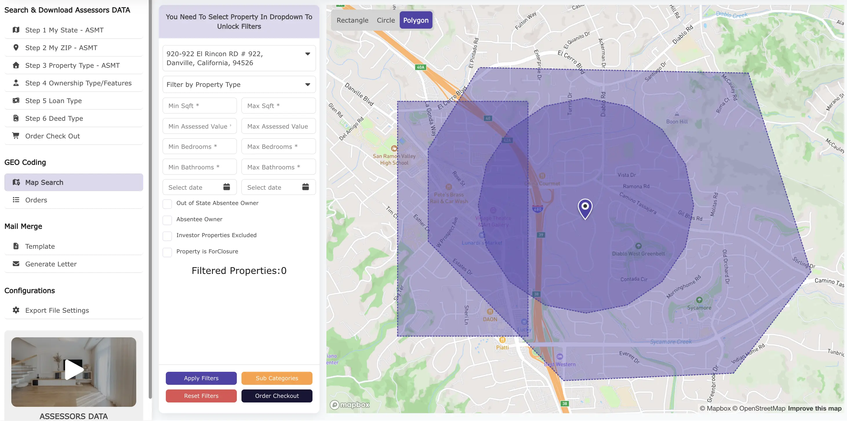Assessors Data GEO Coding Map Search