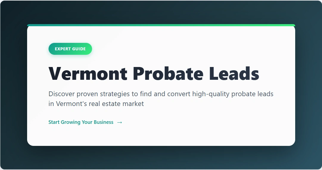 Vermont Probate Leads