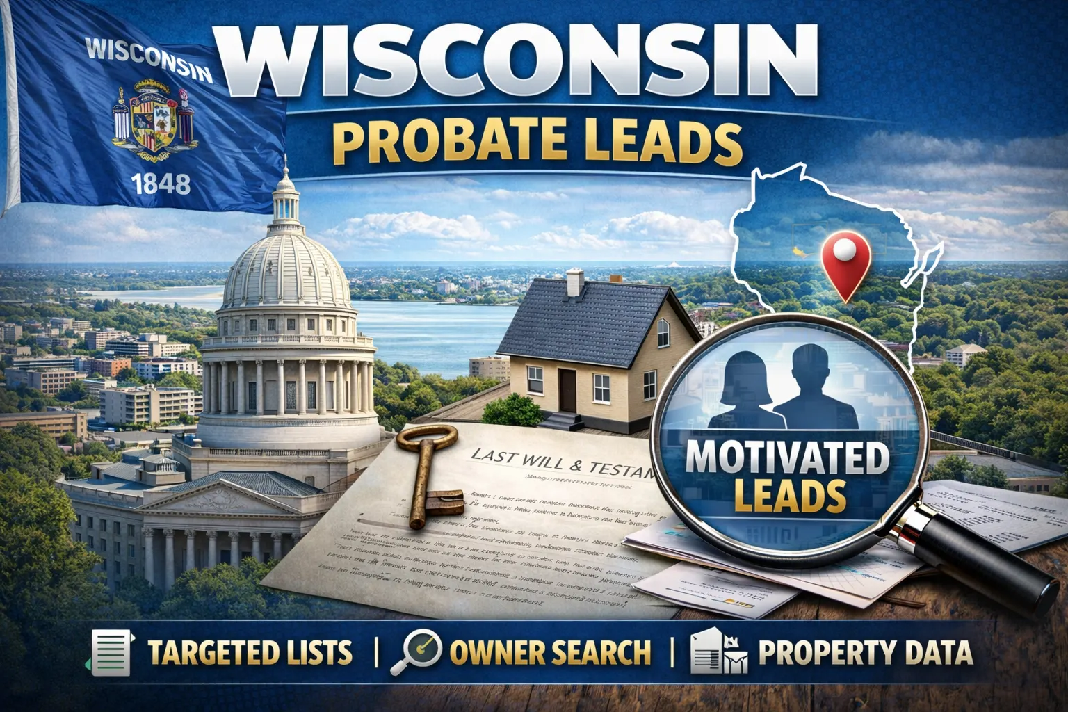 Wisconsin probate leads, inherited property and motivated seller data