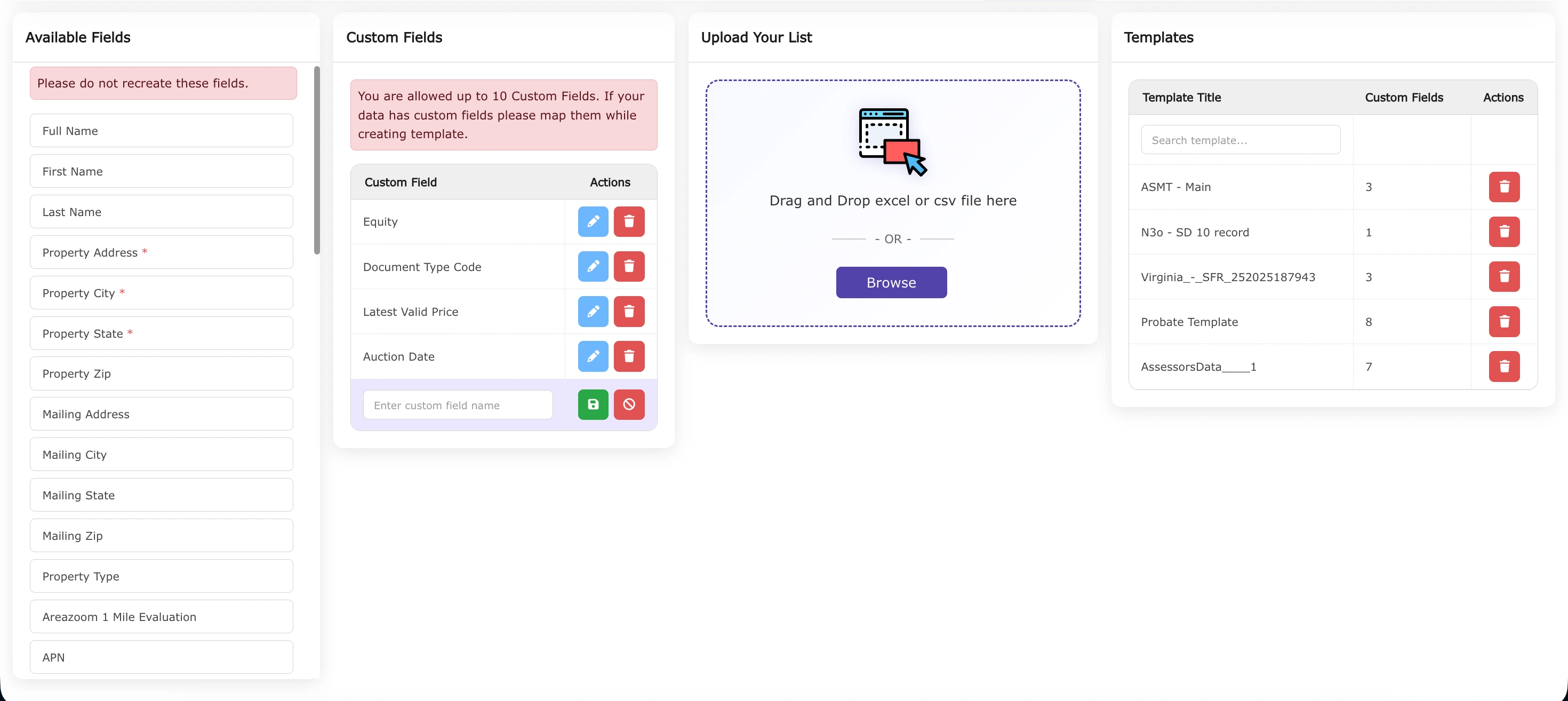 Data Manager File Upload