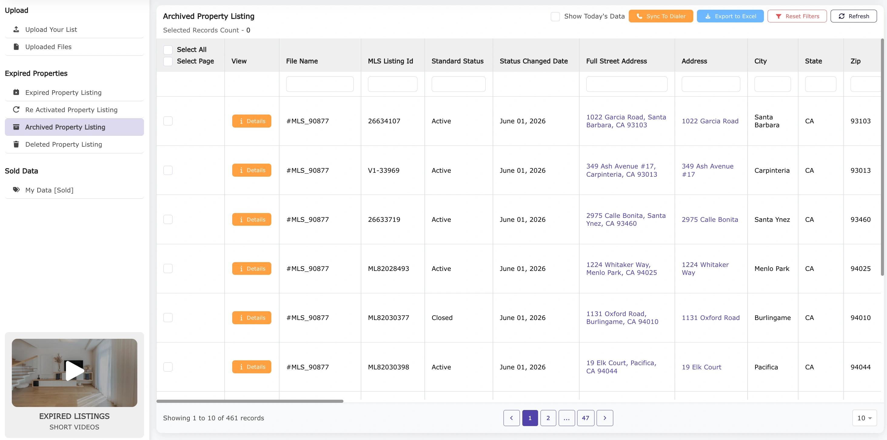 Expired Listings Archived Property Listing